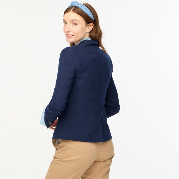 NWT J. Crew Womens Plus Size 24 Navy Wool Blend Original Schoolboy Blazer NEW - Picture 4 of 4